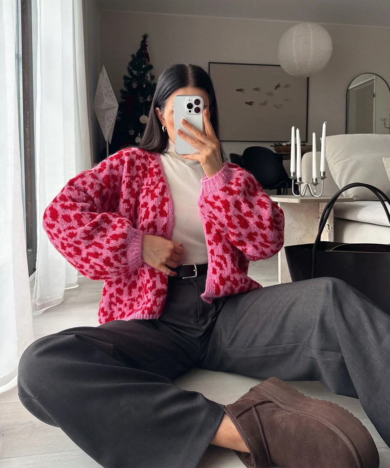 Cardigan Lira Pink Rot Leo