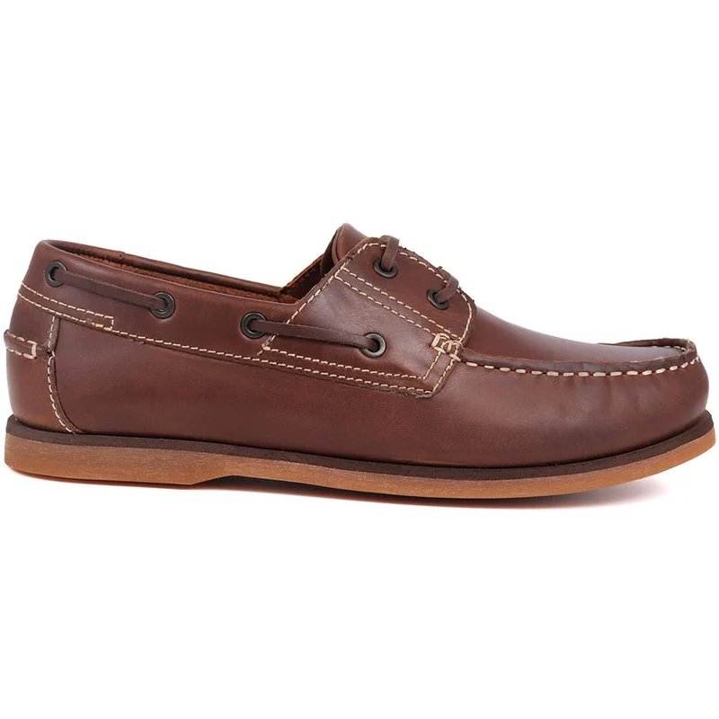 Wide Fit Leather Boat Shoes - SHAFI35003 / 321 523 - Brown