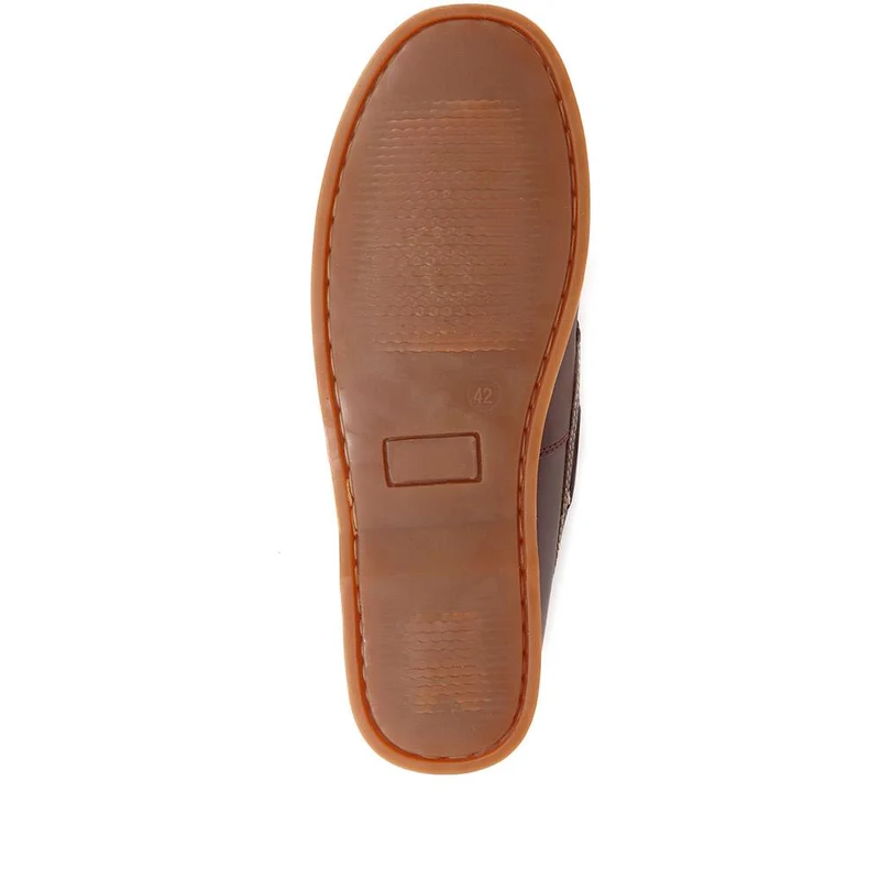 Wide Fit Leather Boat Shoes - SHAFI35003 / 321 523 - Brown