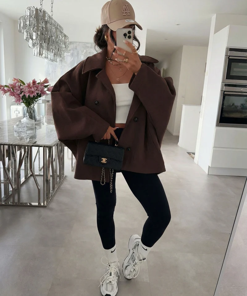 Oversize Jacke Joana Dunkelbraun