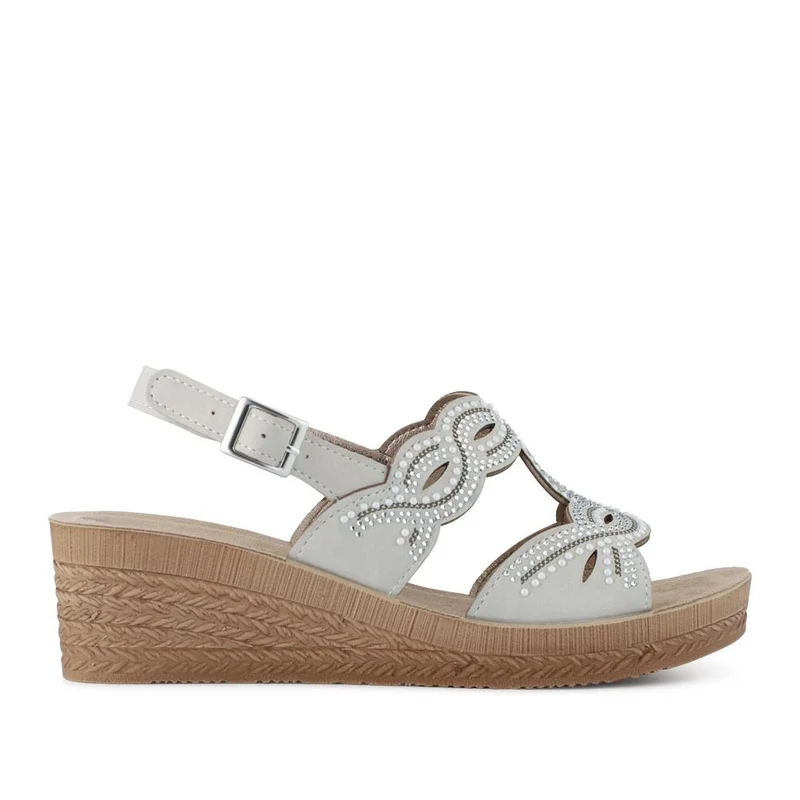 Buckle-Fastening Wedge Sandals - INB41031 / 327 320 - White