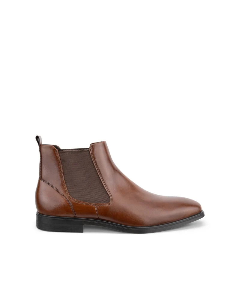 ECCO Herren Melbourne Leder Chelsea Stiefel | Kamel