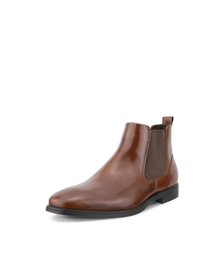 ECCO Herren Melbourne Leder Chelsea Stiefel | Kamel