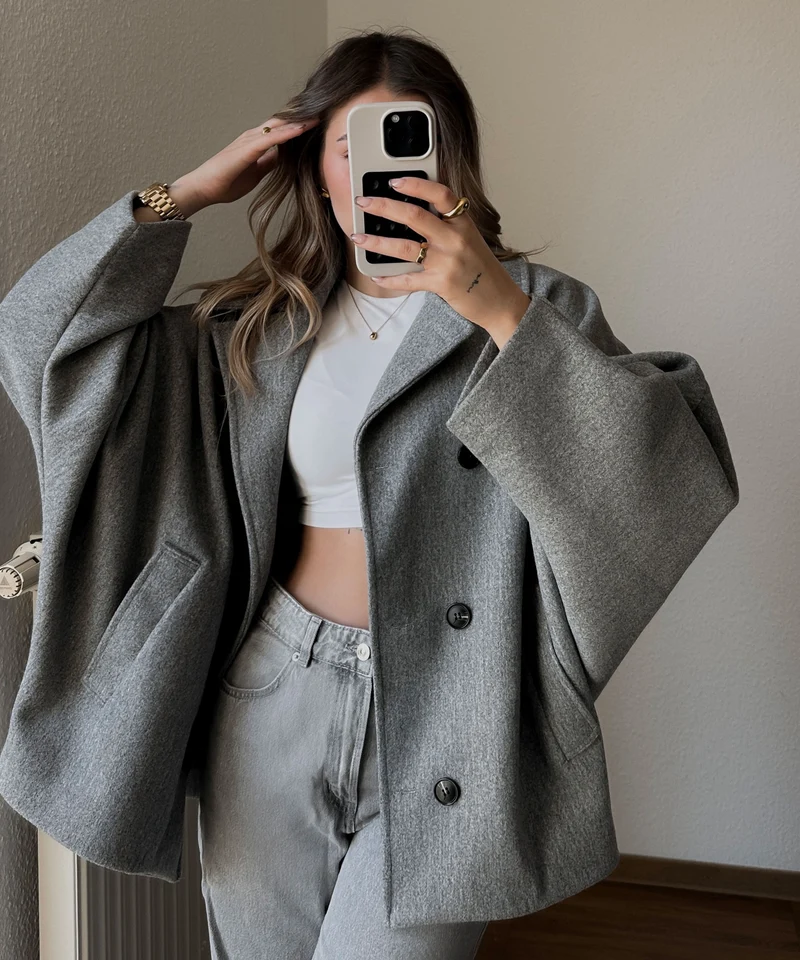 Oversize Jacke Joana Grau