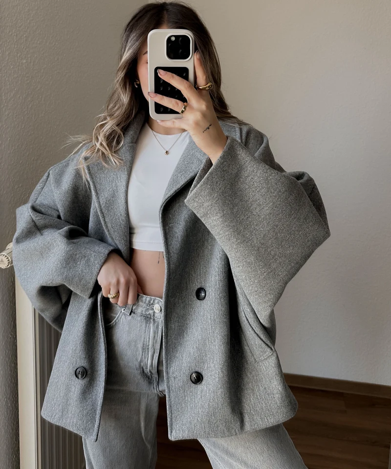 Oversize Jacke Joana Grau