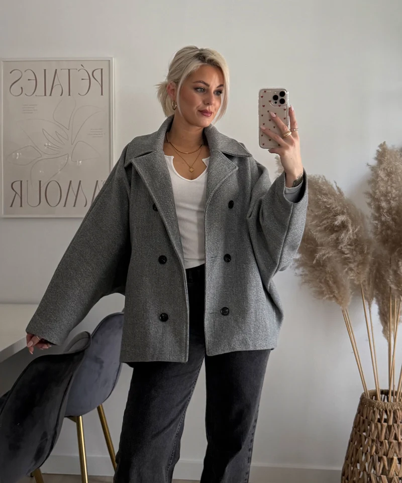 Oversize Jacke Joana Grau