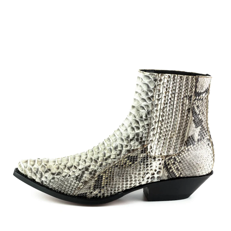 Exotische Stiefeletten Herren 2575 Exotisches Leder Weiß