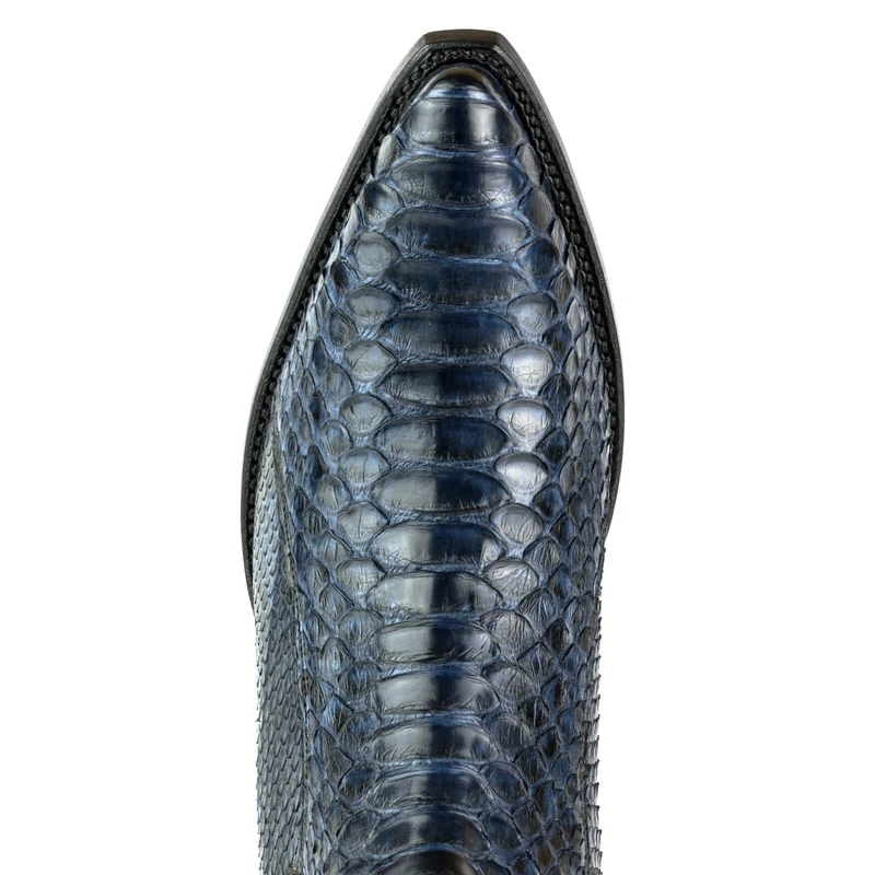 Exotische Stiefeletten Herren 2575 Exotisches Leder Blau