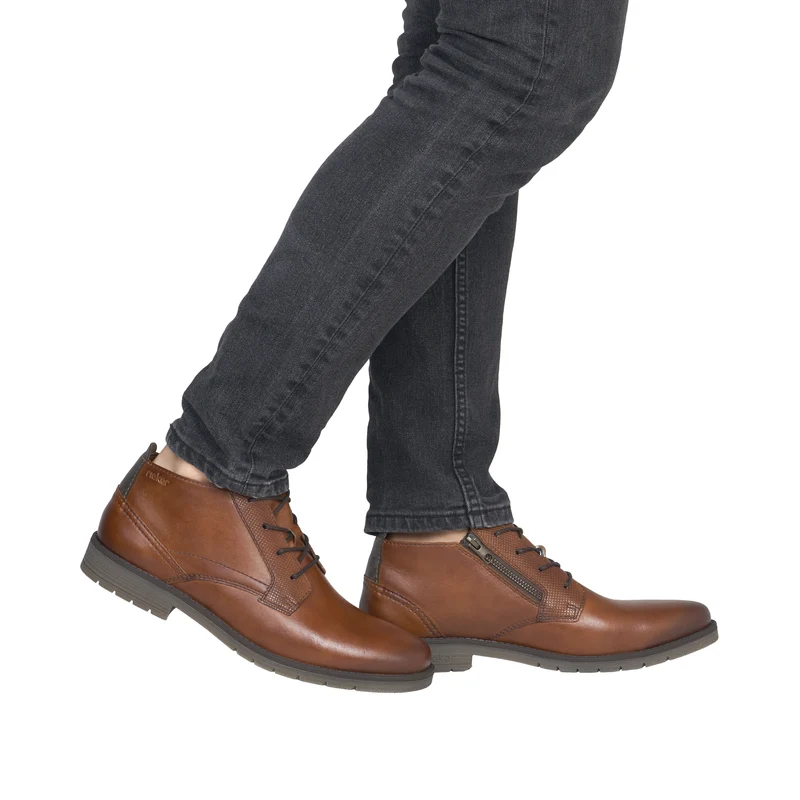 Rieker Herren-Schnürstiefeletten aus Leder | Braun