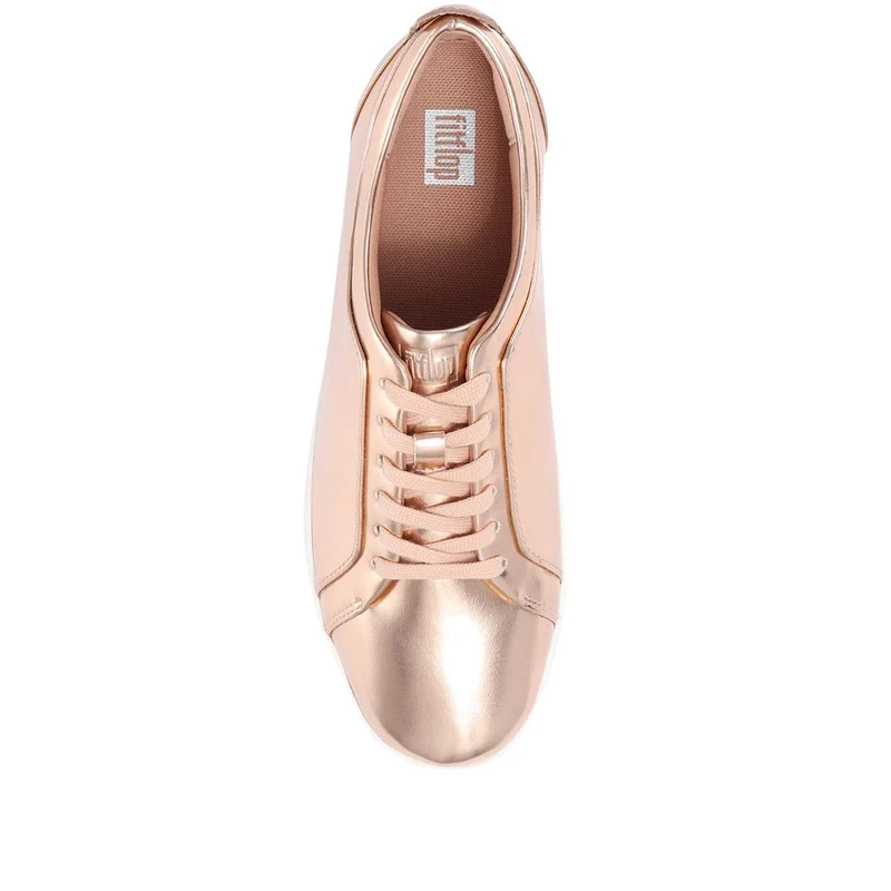 Metallic Lace-Up Sneakers - FITF29549 / 315 298 - Rose Gold