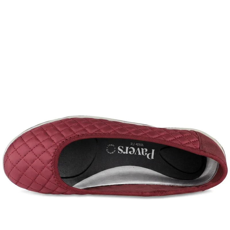 Wide Fit Quilted Upper Comfort Pumps - BRK44004 / 329 756 - Burgundy