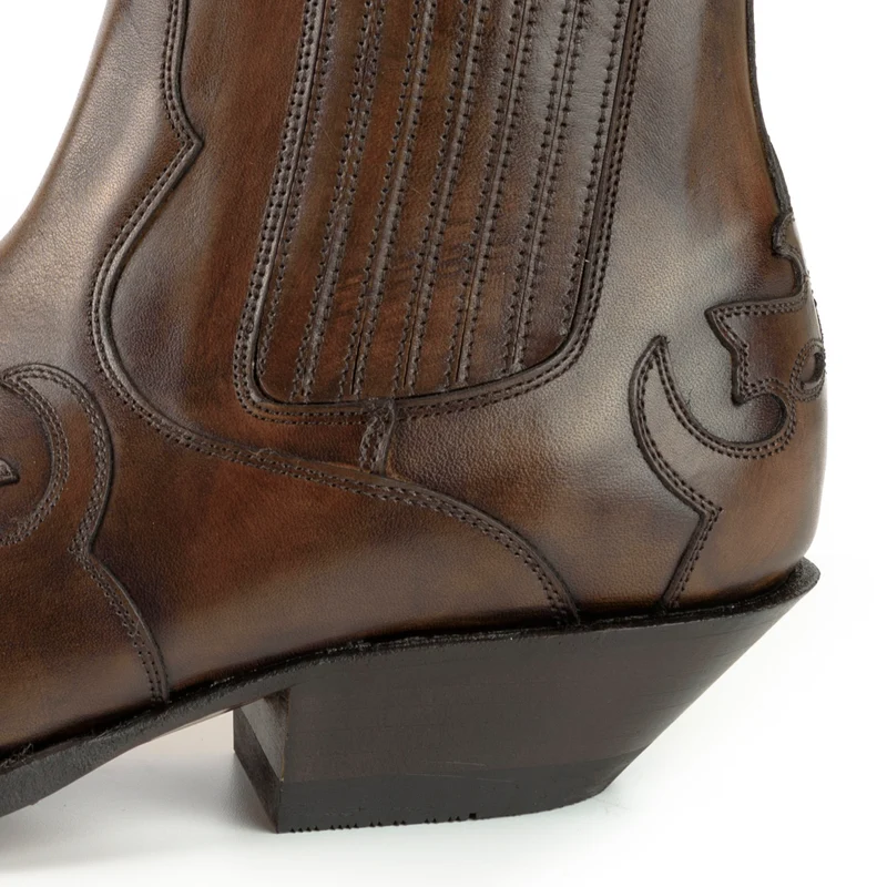 Cowboy Country Western Stiefeletten für Herren und Damen 1931 aus braunem Leder