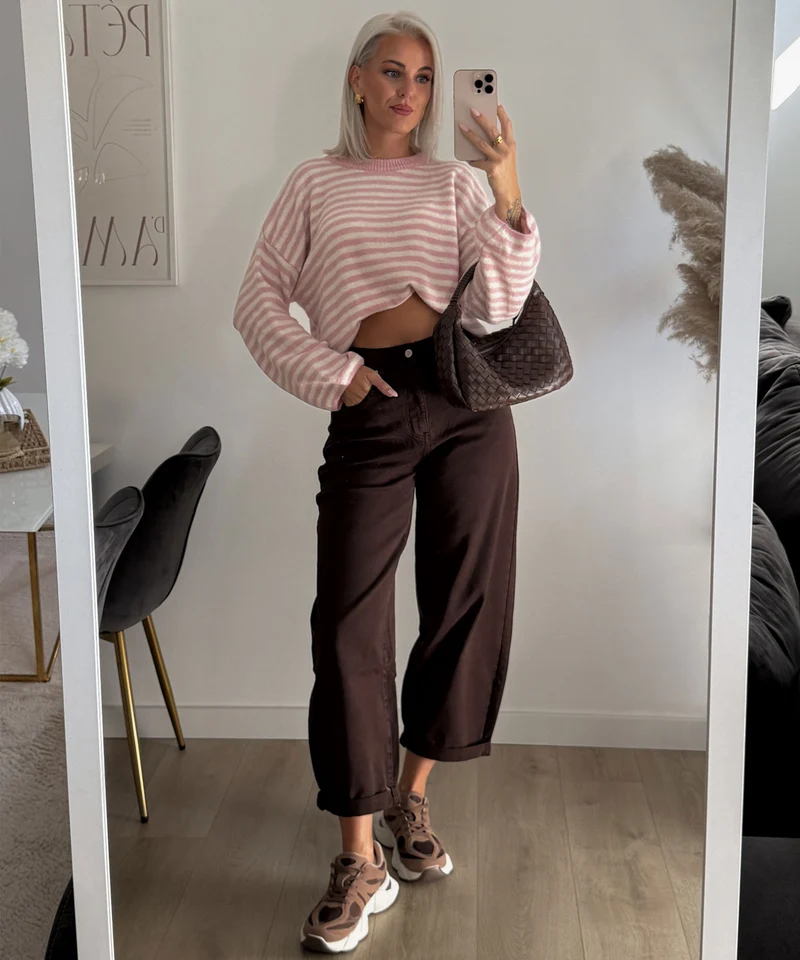 Pullover Streifen Vrona Rosa