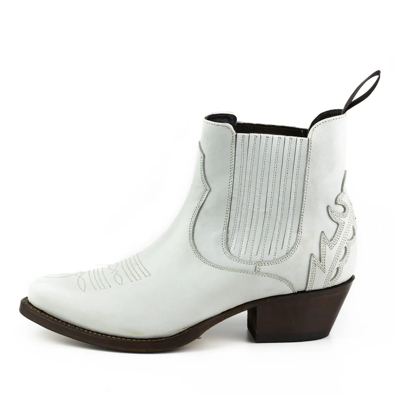 Urban Damen Stiefeletten 2487 Weißes Leder