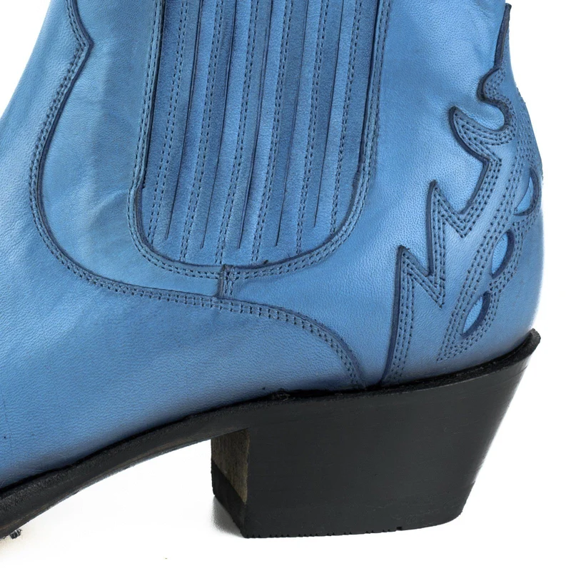 Urban Stiefeletten Damen 2487 Leder Blau 3