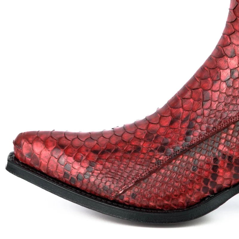 Damen Urban Stiefeletten 2496 Exotisches Leder Rot