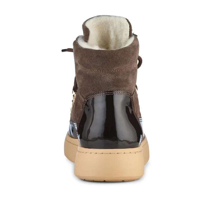 Iris Suede Patent - Brown