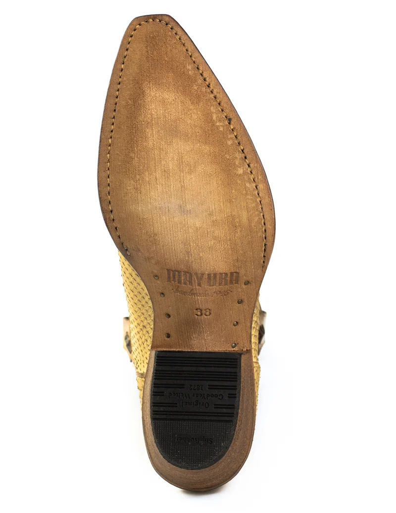 Country- und Western-Cowboystiefel für Damen 2524 Gelbes Leder
