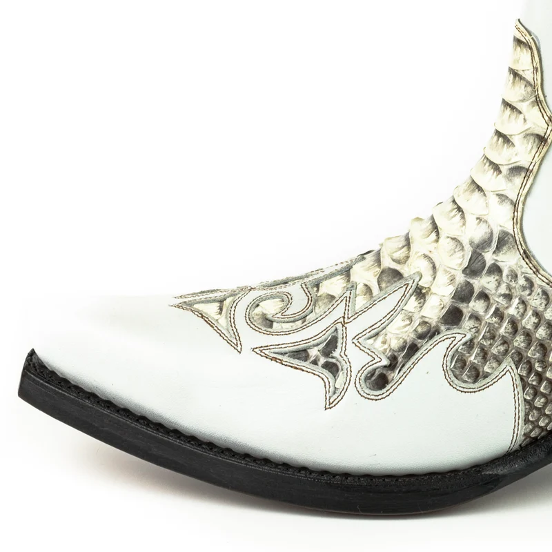 Urban Cowboy Boots für Damen und Herren, 2500 Weiß und Exotic White Leder | Sofort lieferbar | Größe 44