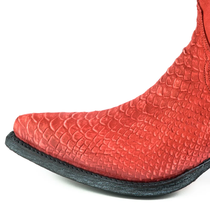 Damen-Cowboystiefel, Country- und Westernstiefel 2524, gewaschenes rotes Leder | Sofort lieferbar | Größe 40