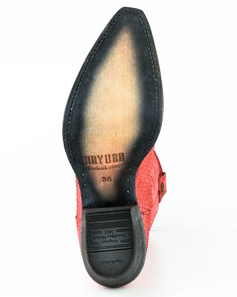 Damen-Cowboystiefel, Country- und Westernstiefel 2524, gewaschenes rotes Leder | Sofort lieferbar | Größe 40