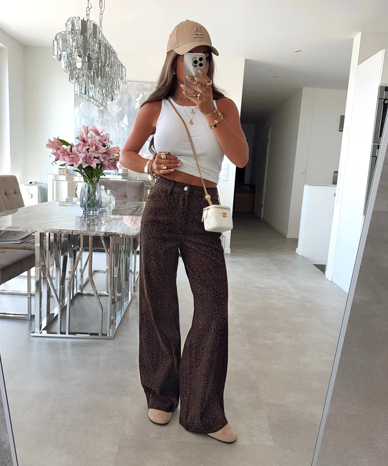 Stretch Wide Leg Jeans Avena Leo