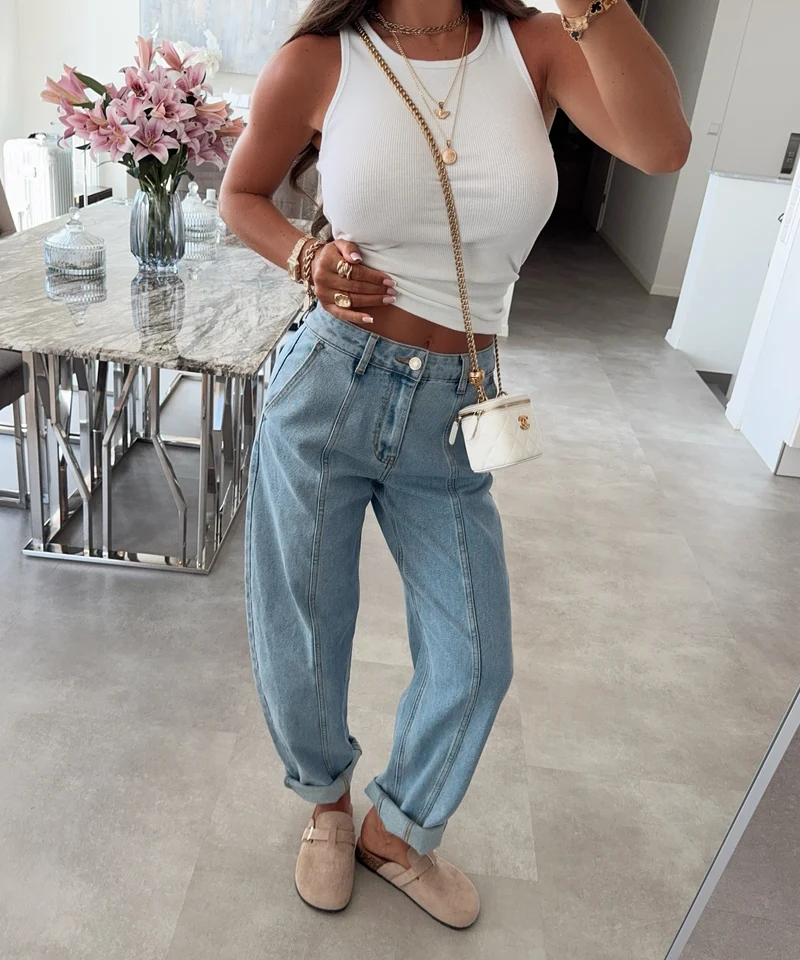 Stretch Barrel Jeans Maelis Blau