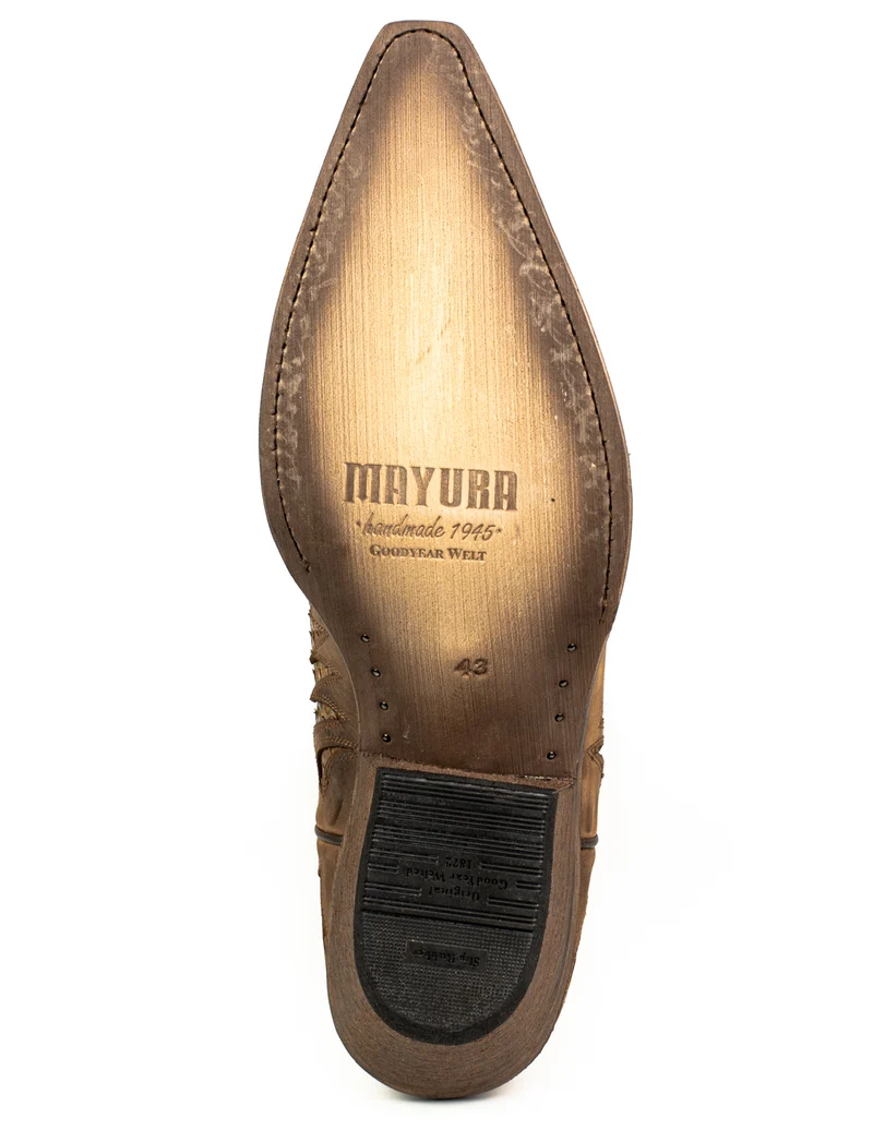 Herren-Country-Western-Cowboystiefel 2567 aus braunem und exotischem braunem Leder