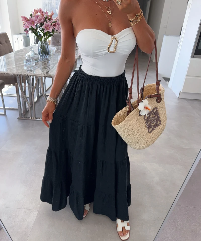 Maxi Musselin Rock Sira Schwarz
