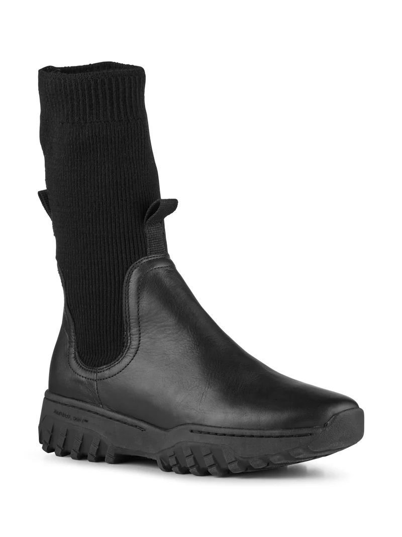 Lucy Track High Leather - Black