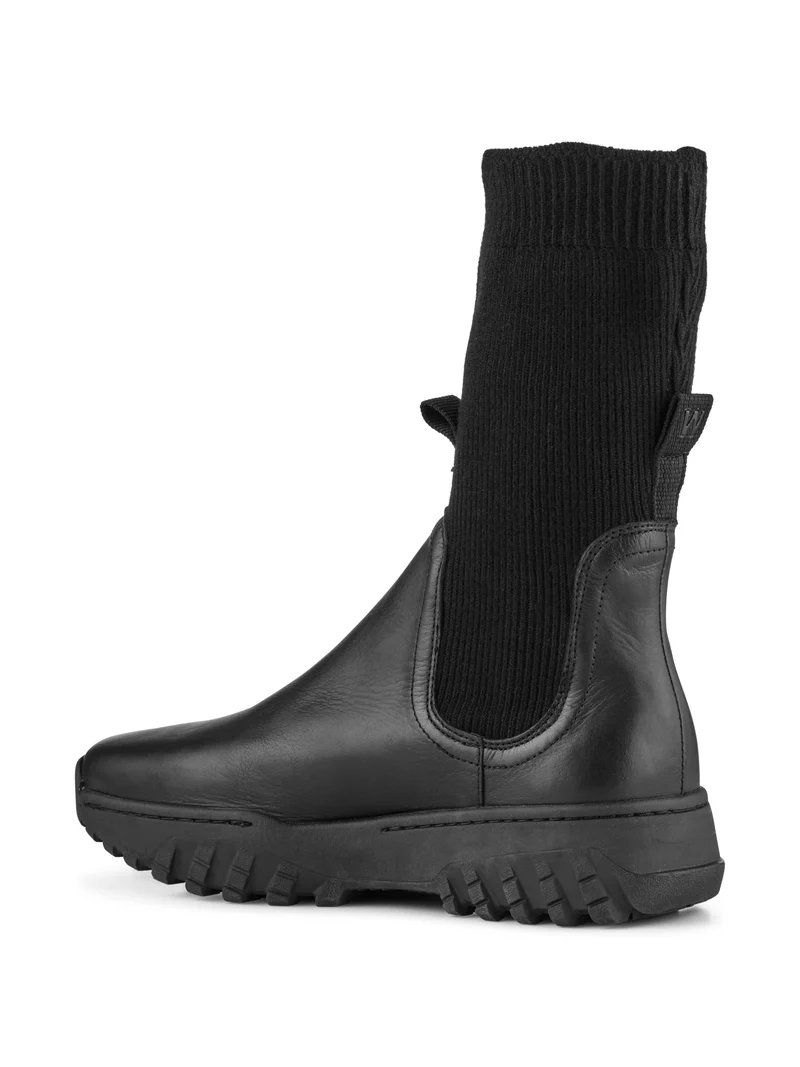 Lucy Track High Leather - Black
