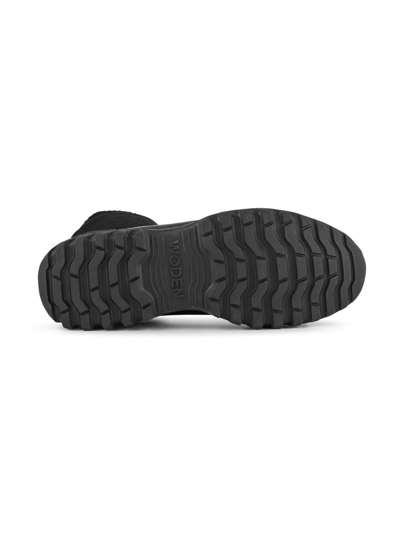 Lucy Track High Leather - Black