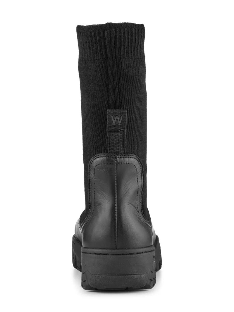 Lucy Track High Leather - Black