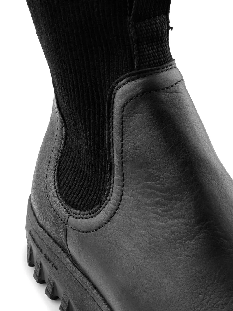 Lucy Track High Leather - Black
