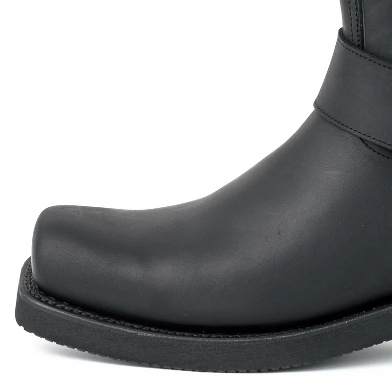 Herren- und Damen-Biker-Motard-Stiefel 1501-6 aus schwarzem Leder