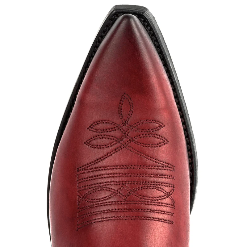 Herren- und Damen-Cowboystiefel im Stil der 1920er Jahre aus rotem Leder | Sofort lieferbar | Größe 41