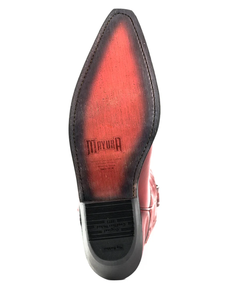 Herren- und Damen-Cowboystiefel im Stil der 1920er Jahre aus rotem Leder | Sofort lieferbar | Größe 41