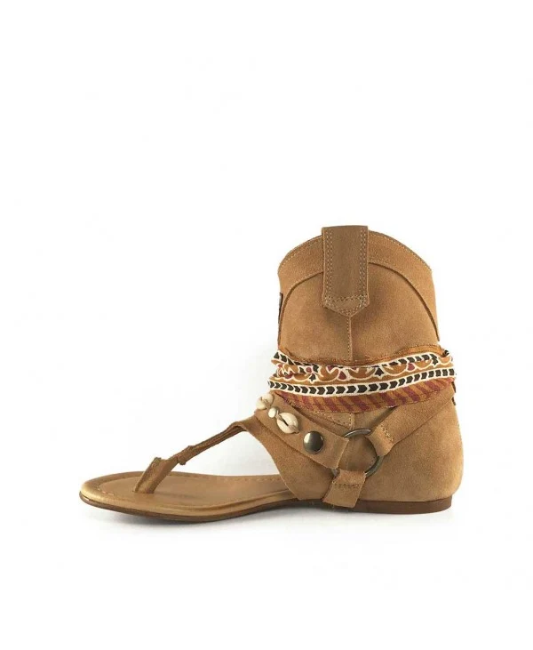 BOHO WEST HIMBA KAMELBRAUNE SANDALEN FÜR DAMEN