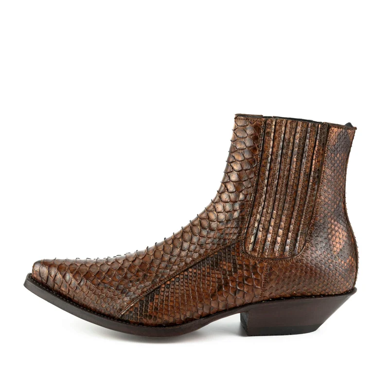 Exotische Stiefeletten Herren 2575 Exotisches Leder Braun