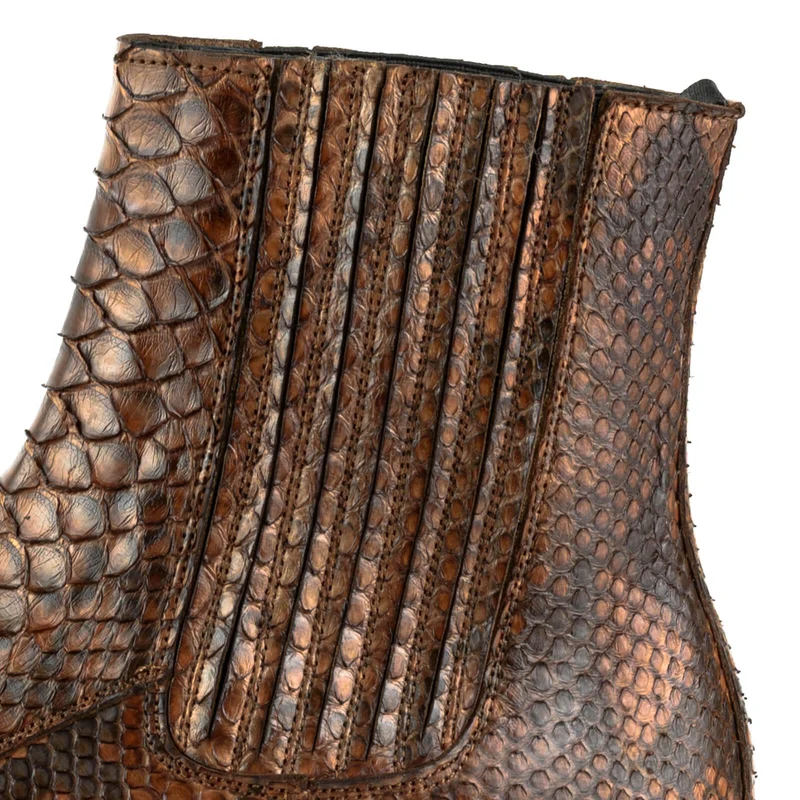 Exotische Stiefeletten Herren 2575 Exotisches Leder Braun