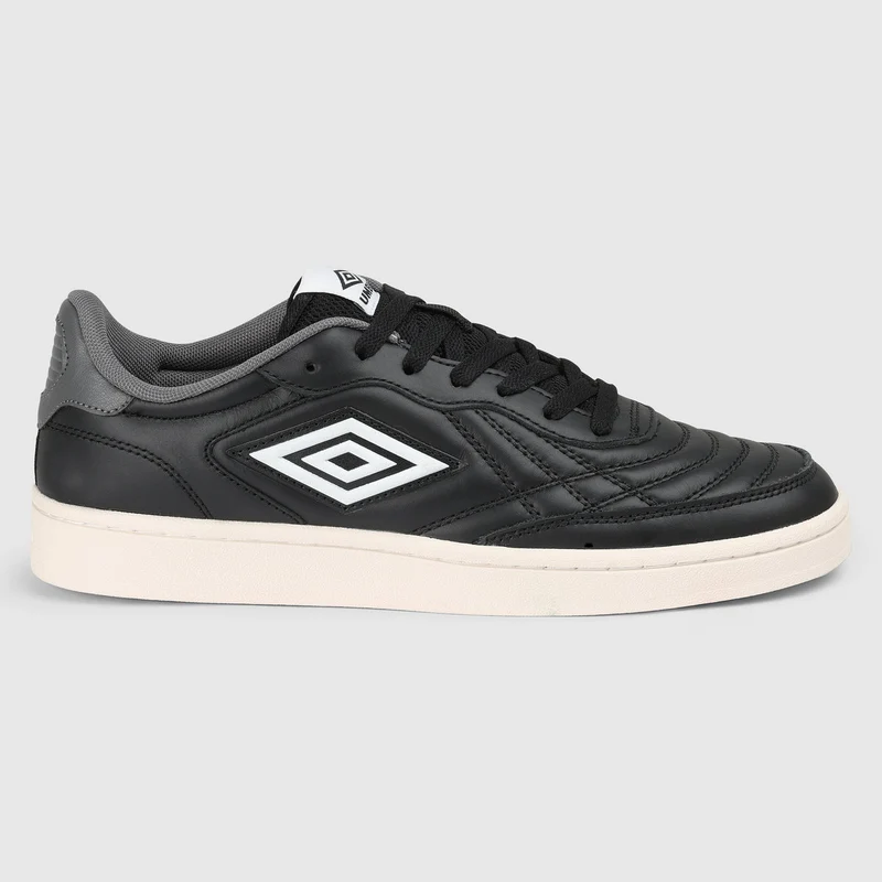 Umbro Unisex Clayton Leder-Sneaker | Schwarz/Weiß