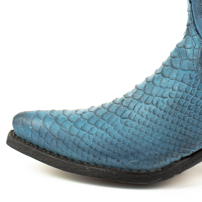 Country- und Western-Cowboystiefel für Damen 2524 Blaues Leder