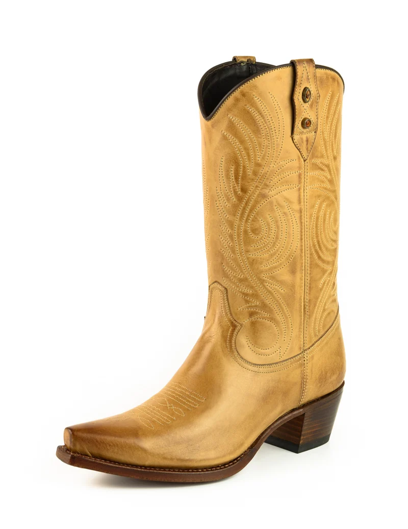 Country- und Western-Cowboystiefel für Damen 2536 Gelbes Leder