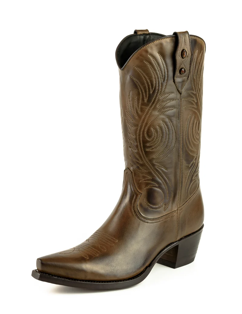 Damen-Cowboy-Country- und Westernstiefel 2536 aus braunem Leder