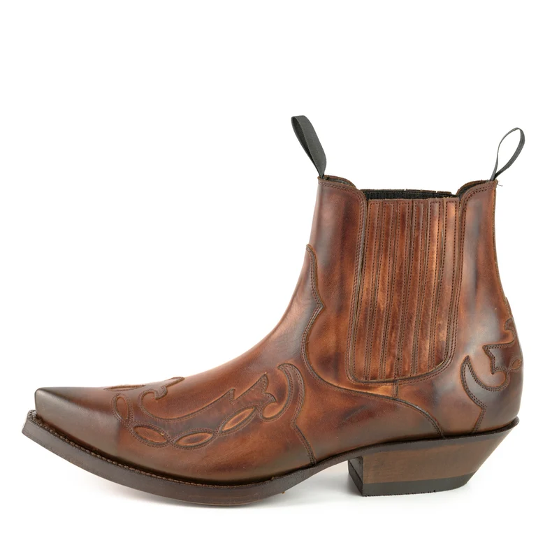 Cowboy Country Western Stiefeletten für Herren und Damen 1931 aus braunem Leder