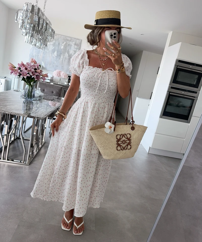Musselin Maxi Kleid Aveline Rosa