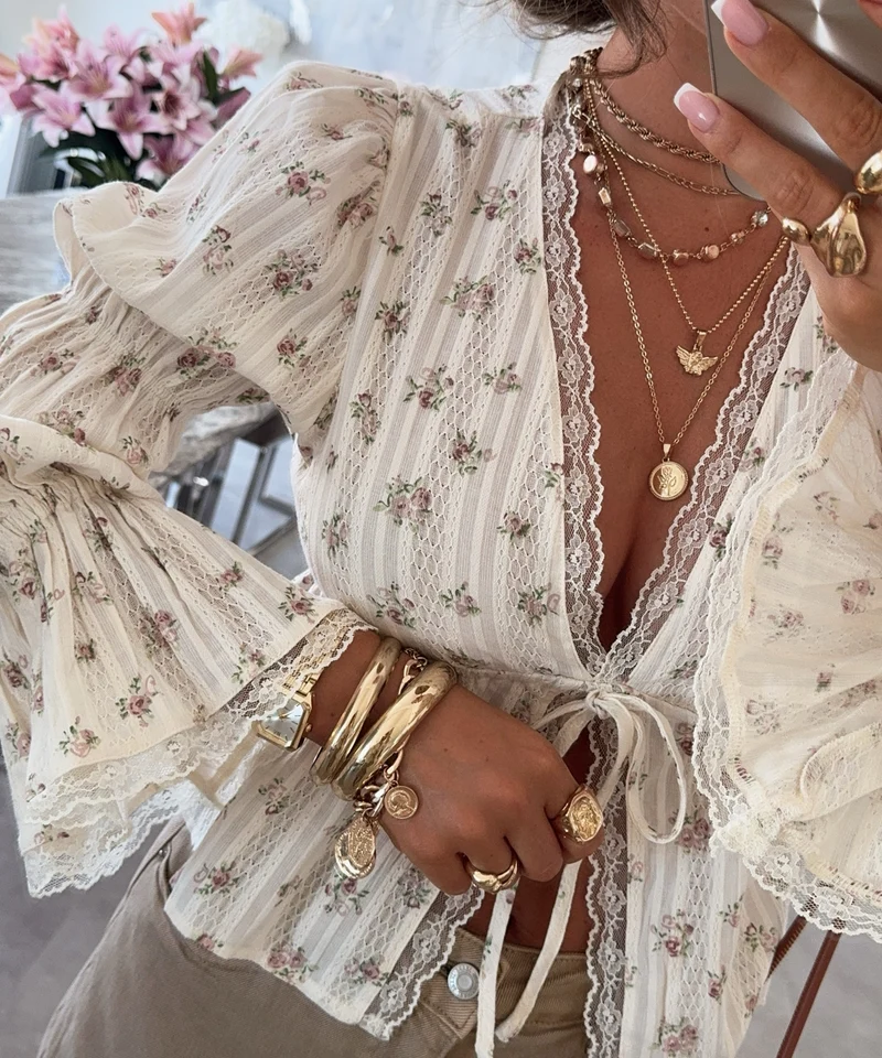 Bluse Neya Beige