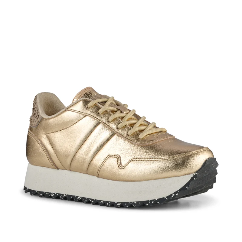 Nora III Plateau Metallic Leather - Gold