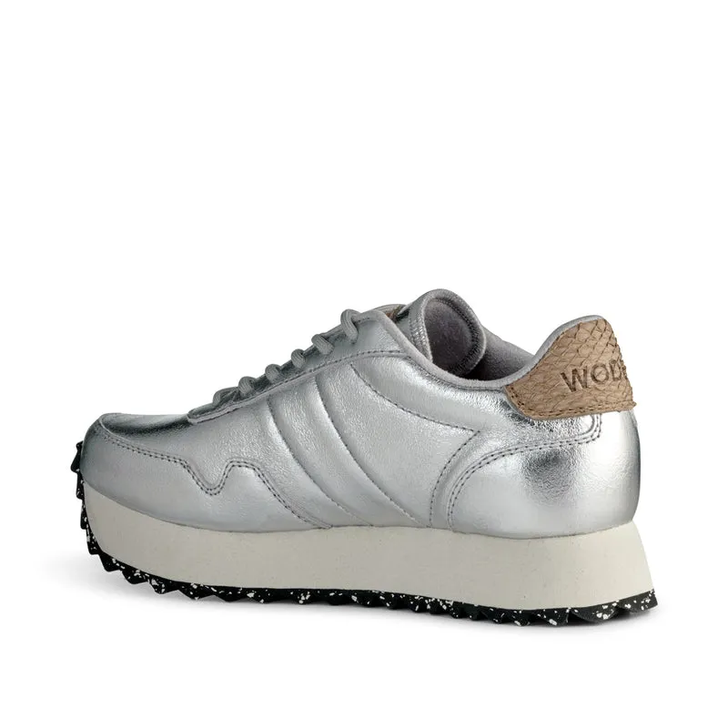 Nora III Plateau Metallic Leather - Silver