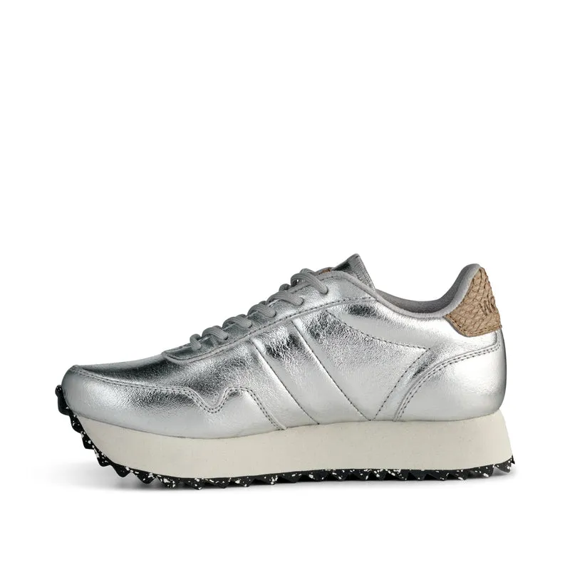 Nora III Plateau Metallic Leather - Silver